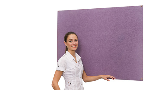 Unframed notice boards can be installed next to each other to create a seamless pin board display wall.